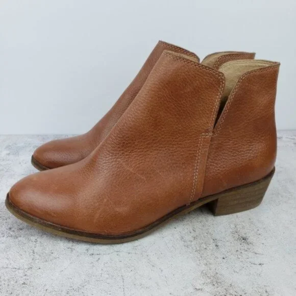 Splendid Pebbled Genuine Leather Ankle Booties size 6.5 Minimalist Preppy - Picture 3 of 12